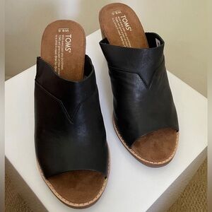 Toms Leather Heels/Mules
